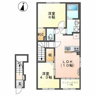 ベル・ドゥ・ジャルダン【2階】の間取り