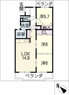 シティライフ弥富ヶ丘【3階】の間取り