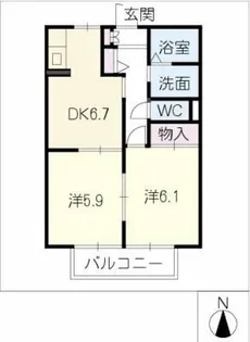 サンハイム丸米【2階】の間取り