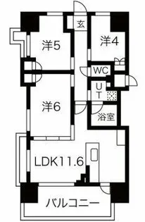 リッツ難波パークサイド【1104号室】の間取り