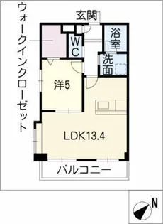 カルディアス大岩B【1階】の間取り