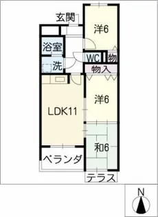 青雲鹿子マンション【1階】の間取り