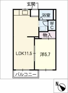サンヴィレッヂ【2階】の間取り