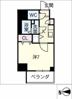 エスプレイス鶴舞ガーデンテラス【0901号室】の間取り
