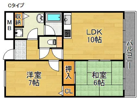 ライオンズマンション泉南樽井第2【3階】の間取り