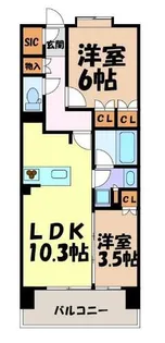 オーパスレジデンス名古屋ステーション【6階】の間取り