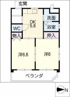 アムール港陽【2階】の間取り
