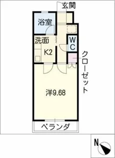 TYスタジオアパートメント【2階】の間取り