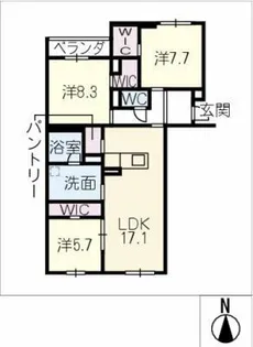 エバンジェリスト【1階】の間取り