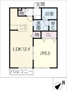 エルメゾン遠場【1階】の間取り