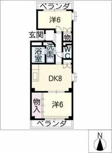 ハピネス喜多山【1階】の間取り