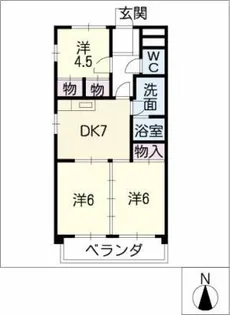 サンライフ喜多山 西棟【1階】の間取り