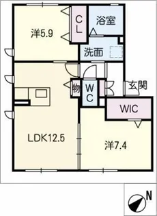 グランメール A棟【1階】の間取り