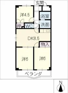 シャルム城並【2階】の間取り