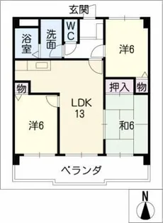 グレイス小牧【1階】の間取り