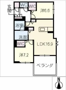 プレミアス御幸【1階】の間取り