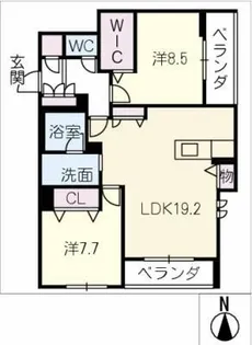 プレミアス御幸【3階】の間取り