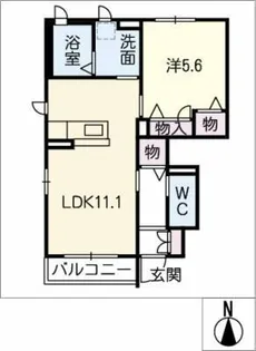 ルミエールイワツカ【1階】の間取り