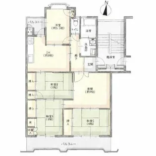 大森台住宅3号棟【507号室】の間取り