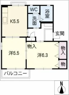 メ・ステッソB棟【2階】の間取り