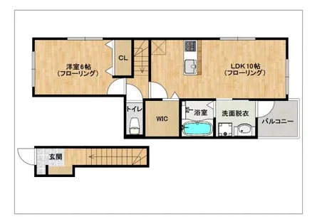 カーサ アマブレ【Ⅰ-201号室】の間取り