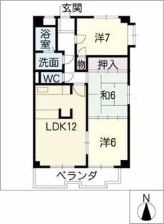 グランメゾン城山【5階】の間取り