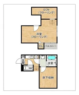 コンフォートベネフィス箱崎10【2階】の間取り