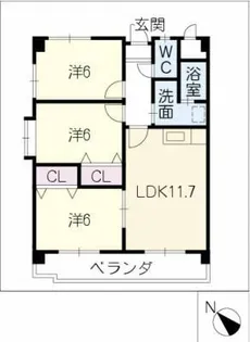 カサ・フェリスⅢ【3階】の間取り