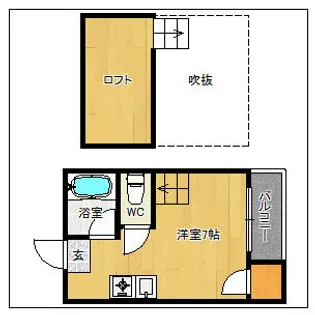 Jアプリコット箱崎【203号室】の間取り