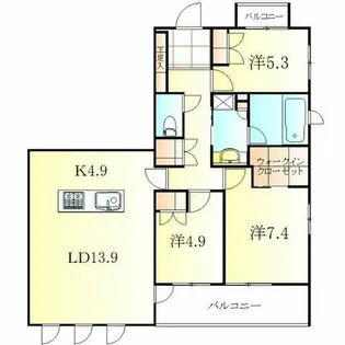 サンクレーア矢場町【14階】の間取り