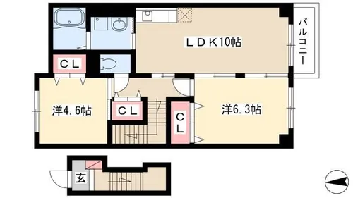 ソレーイユ【202号室】の間取り