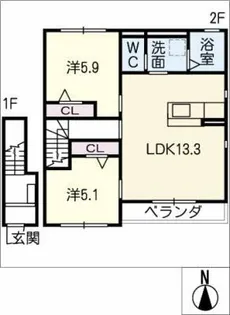 ESCOFFIER EAST【2階】の間取り