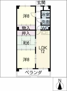 鴻ノ巣ヒルズビル【4階】の間取り
