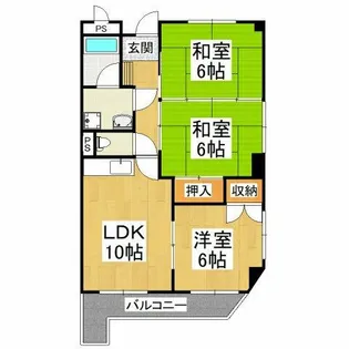 アプティ3番館【5階】の間取り