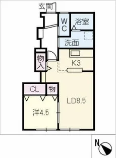 仮称知多八幡アパート【1階】の間取り