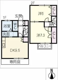 ゆうハウス飛鳥台【1階】の間取り