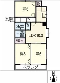第2アンビシャス【3階】の間取り