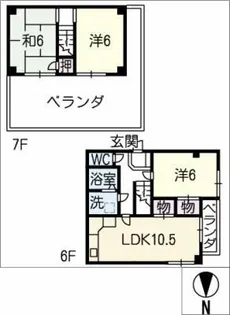 BIG BEN則武【7階】の間取り