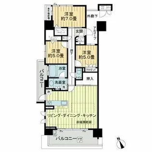 ライオンズプレイズ鳴海タワー【18階】の間取り