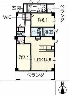 ヴァルム レッヘルン【5階】の間取り