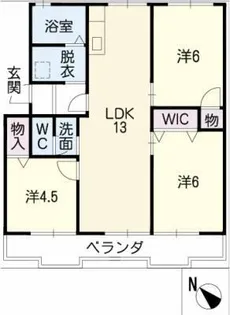 滝川グランドハイツ竹棟【2階】の間取り