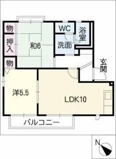 バリュージュアスカ B棟【1階】の間取り