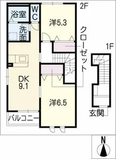 サンライフ神守Ⅲ【2階】の間取り