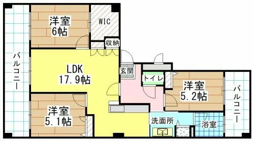 以和貴マンション金田【12階】の間取り