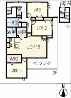 コートヴィラメテオⅢ A棟【2階】の間取り