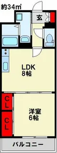 ヒット砂津BLD【6階】の間取り