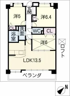 ライオンズマンション保呂公園 404号【4階】の間取り
