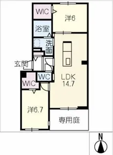 アンベリール【1階】の間取り