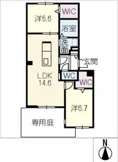 アンベリール【1階】の間取り