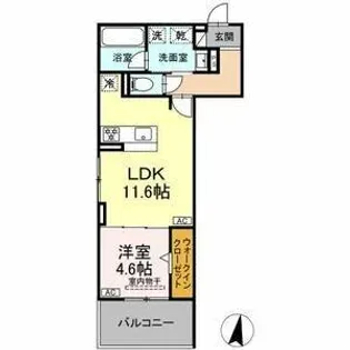 セレスティア苗代【3階】の間取り